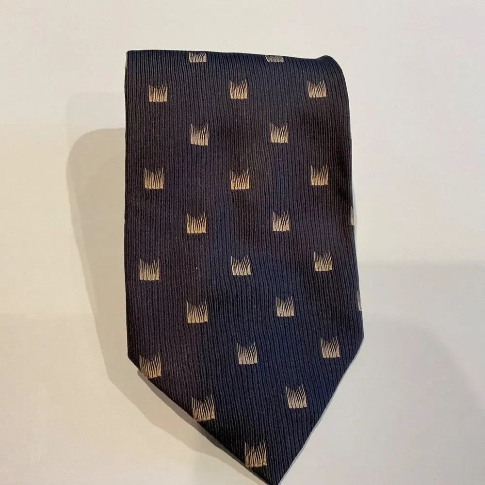 Giorgio Redaelli silk Neck Tie Men's Luxury Silk Classic Italy Blue geometric
